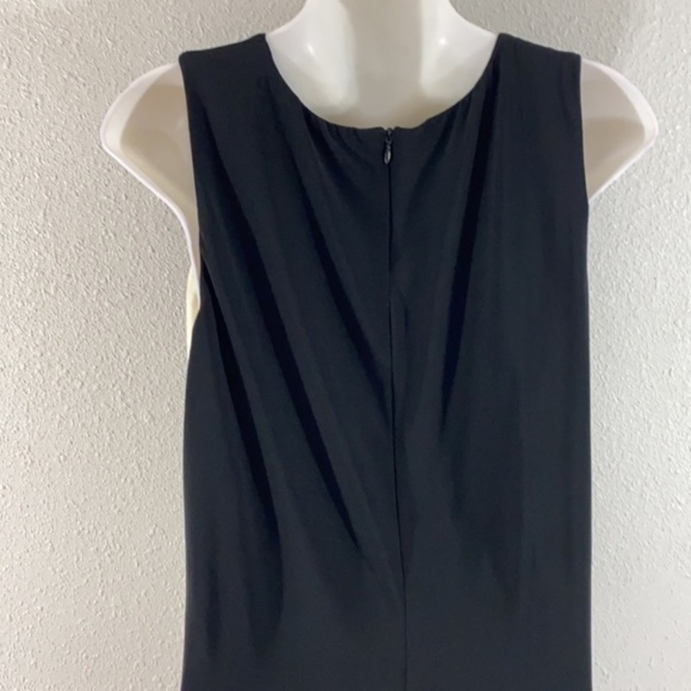 Ralph Lauren black off white/ivory color block jersey dress - Picture 8 of 11